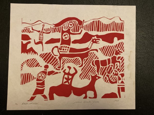 Dogs of War Lino cut by James Quentin Young