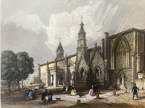 Hand colored engraving circa 1860's ~ St. Seurin