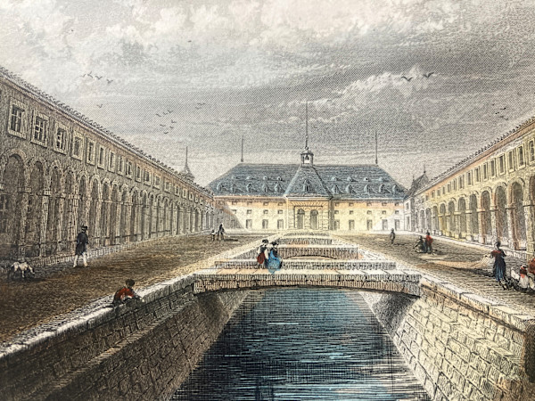 Hand colored engraving circa 1860's ~ Ancien Moulin Des Chartrons