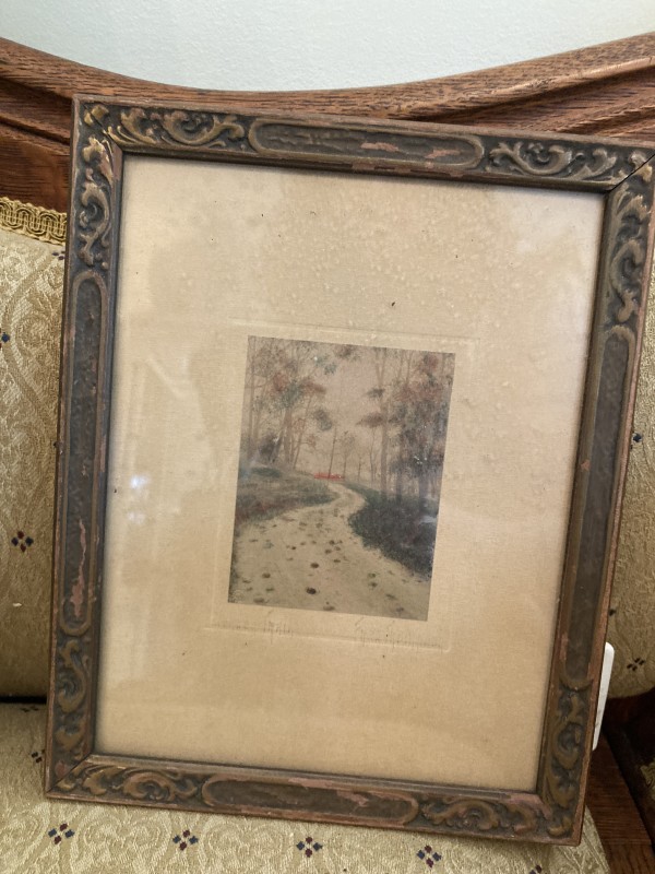 framed hand colored photo