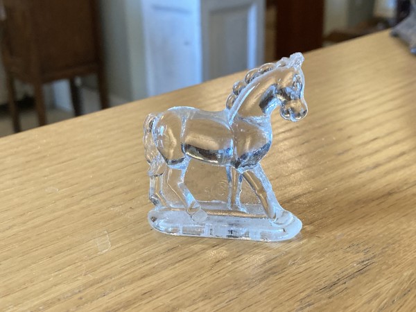 vintage glass horse