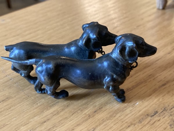 bronze dachshund figures