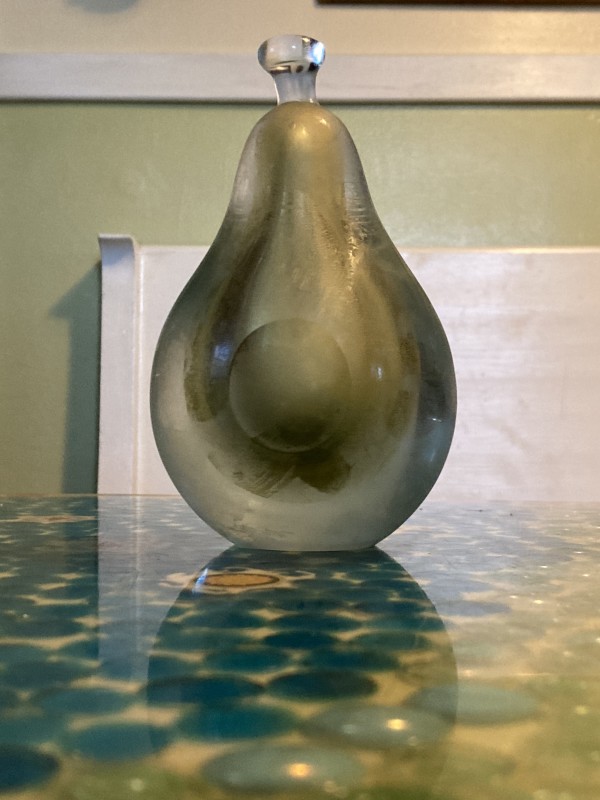 Murano Barbini hand blown art glass pear and apple bookends