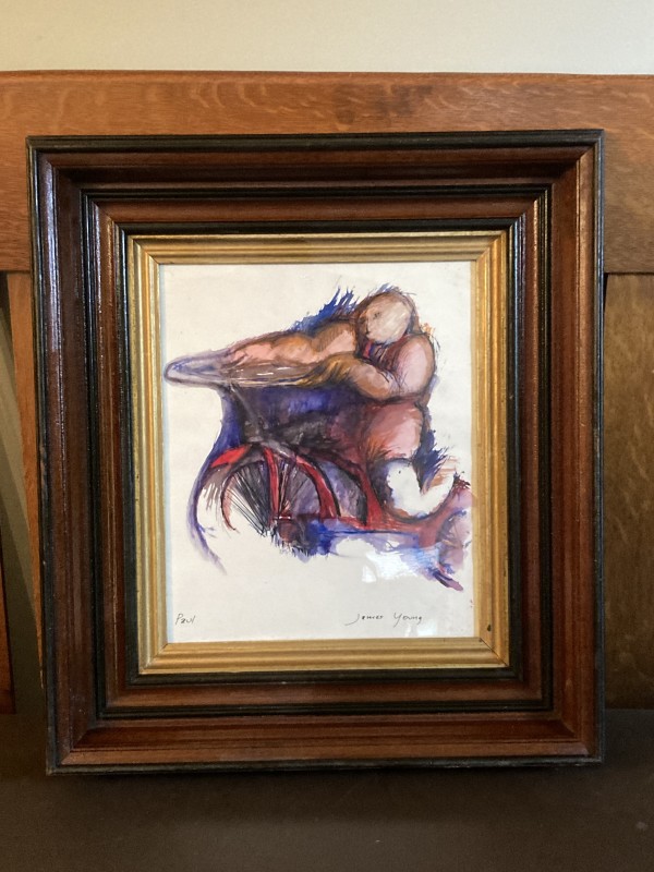 Framed "Paul" watercolor by James Quentin Young