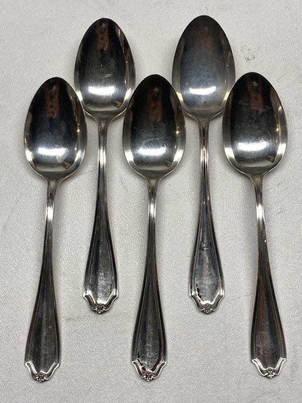 Set of 5 sterling spoons