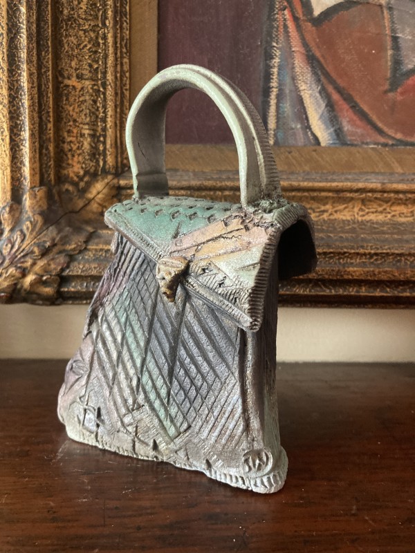 original art rake pottery purse