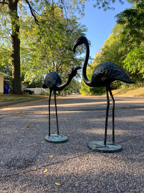 pair of brass birds