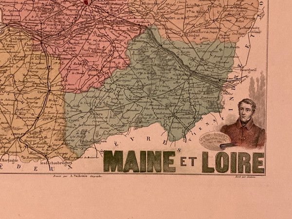 hand colored1830's  La France  map