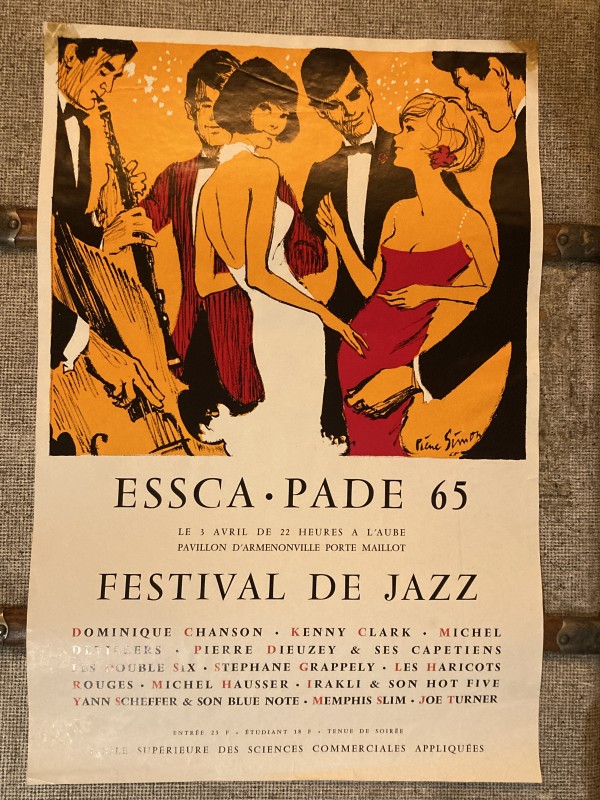 Vintage Essca Made 65 Festival De Jazz poster