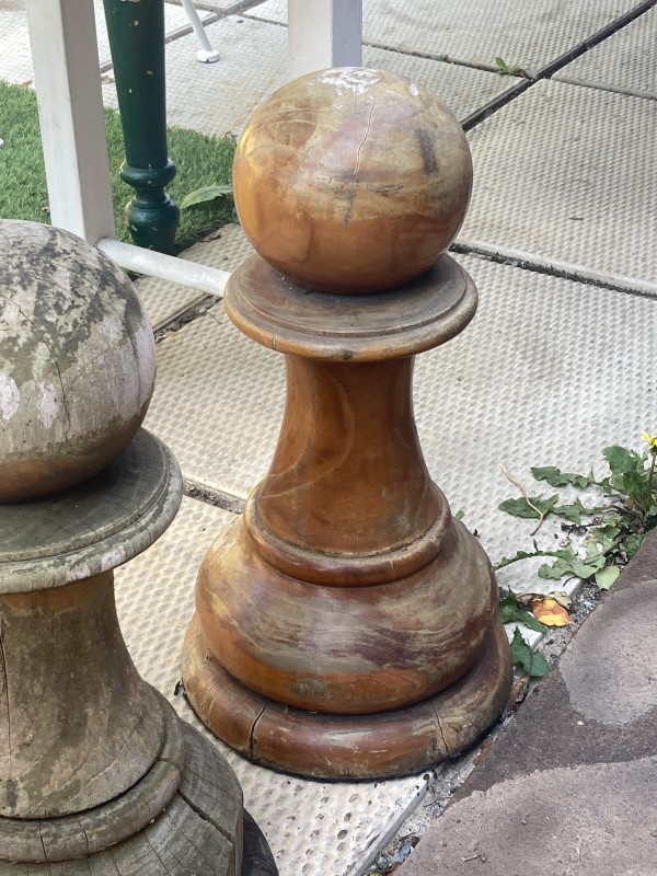 Hand carved teak chess piece ~ light Pawn