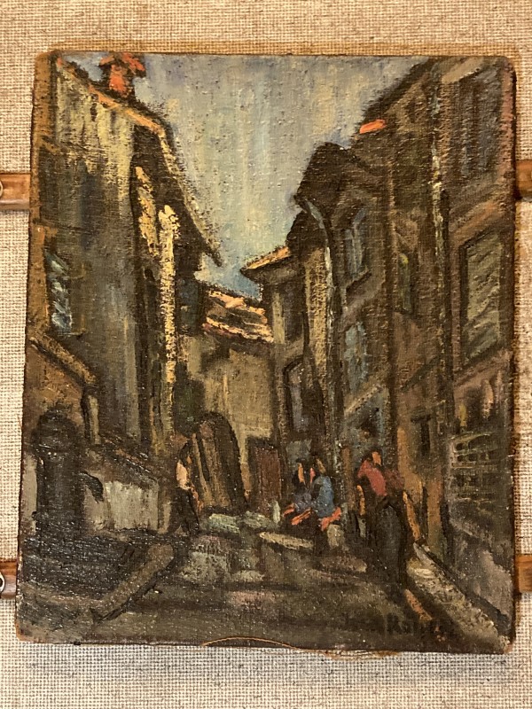 original oil on canvas of Paris street scene