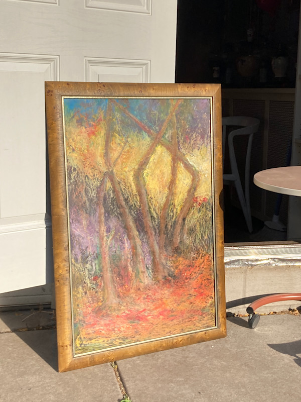 original abstract painting with autumn colors