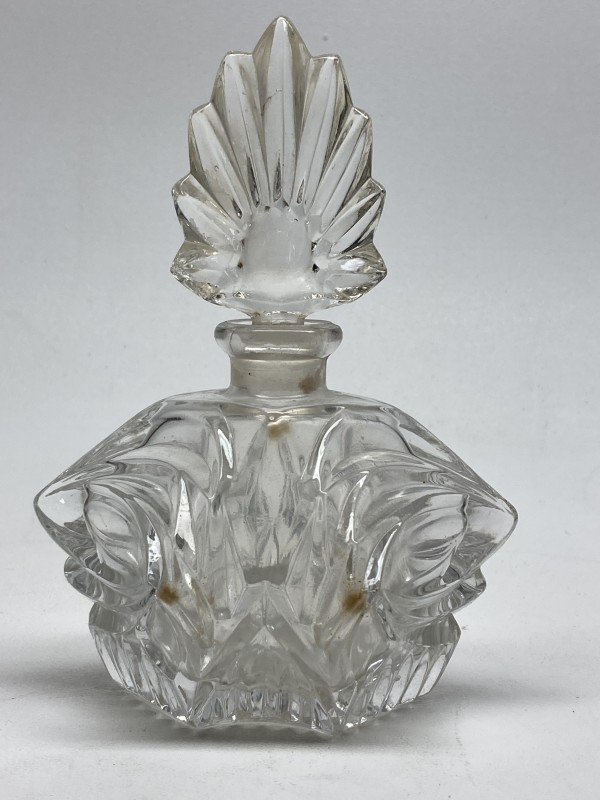 Clear glass Art Deco Perfume bottle