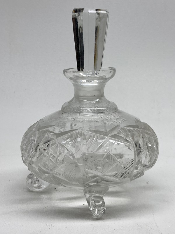 Clear glass Art Deco Perfume bottle