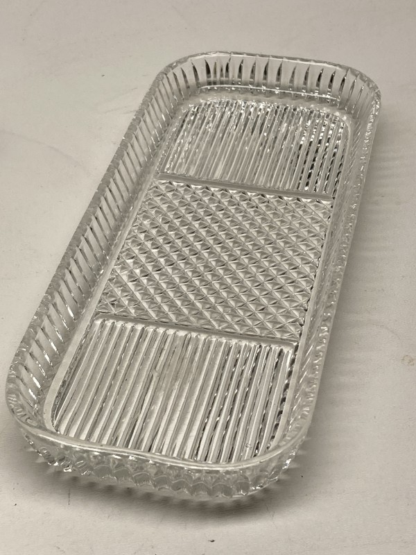 Clear glass Art Deco Perfume tray