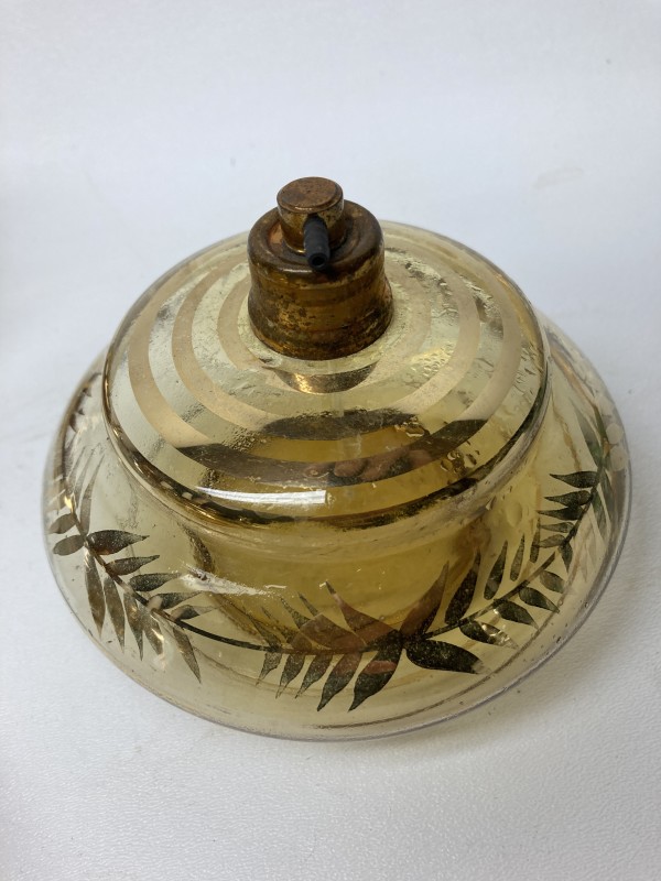 Amber glass with gold Art Deco Perfume with spray