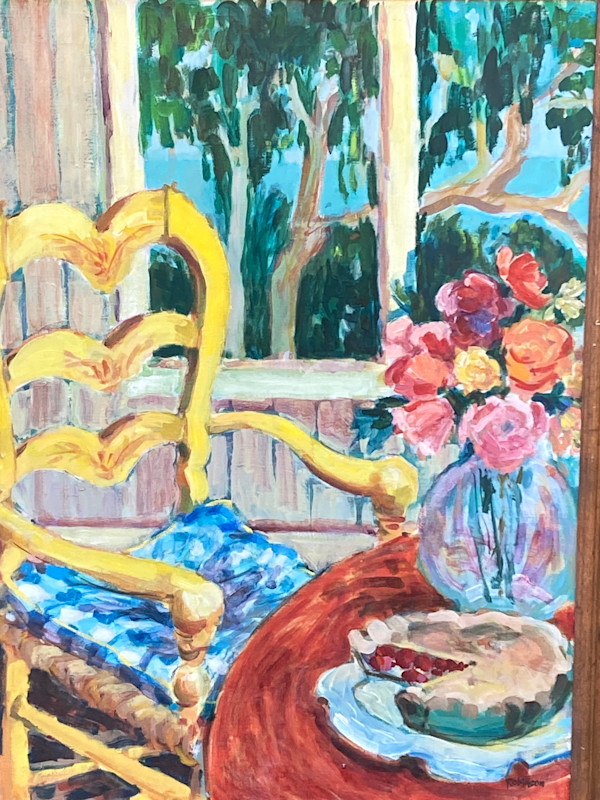 Original painting on canvas of yellow chair