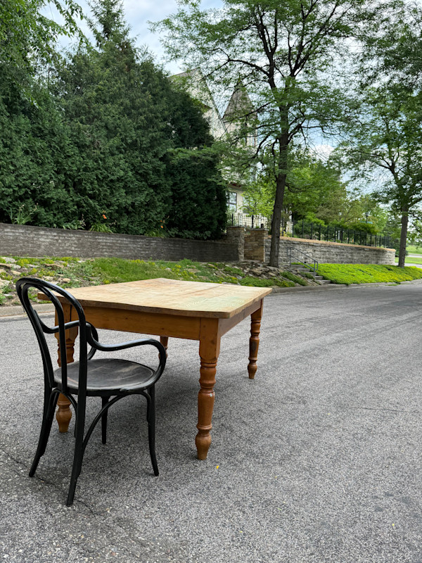 Vintage antique European pine table