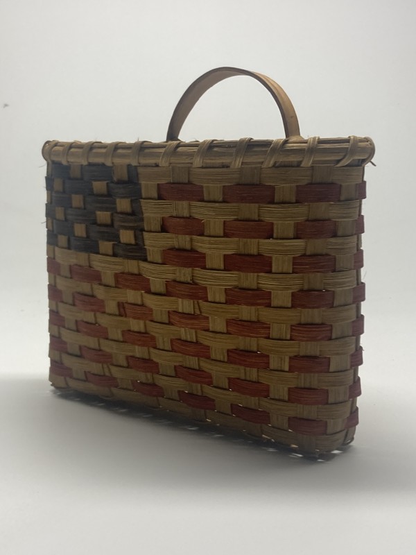 Hand made signed American flag basket