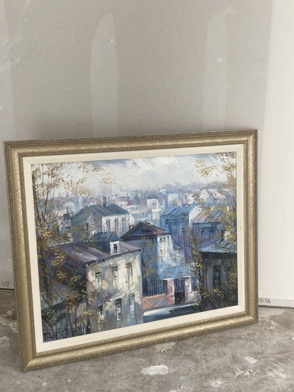 Paris roof tops painting on canvas