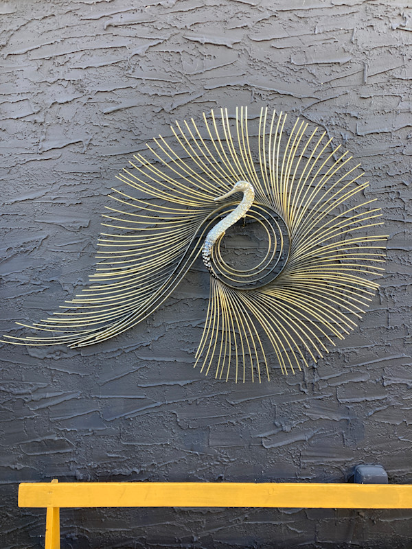 Curtis Jere peacock sculpture