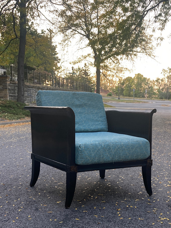 black modern fireside chair