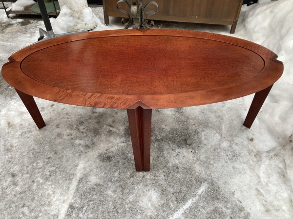 hand made oval coffee table