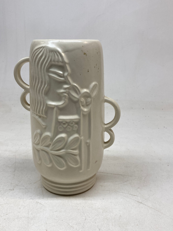 Charles Murphy white figural faced vase