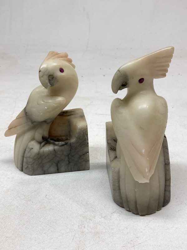 onyx parrot bookends