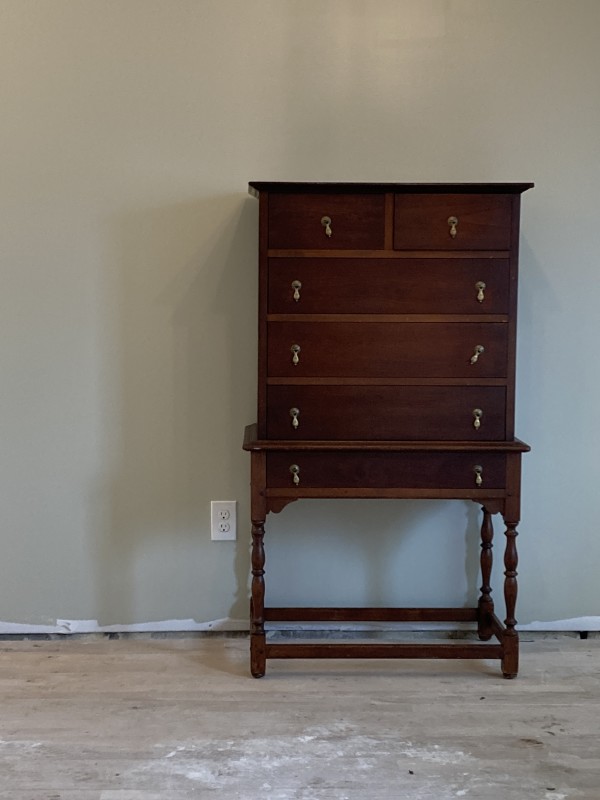 Solid cherry William and Mary dresser