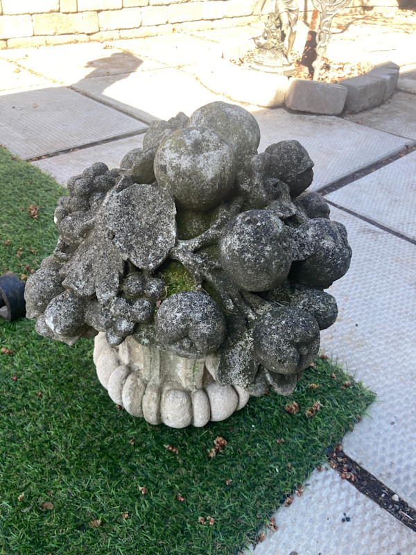 Cement garden flower basket