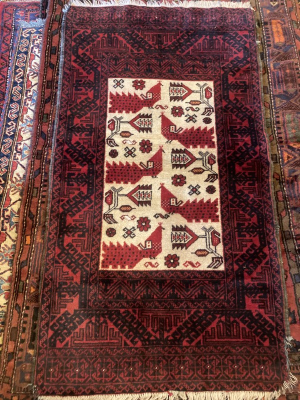 hand made Afghan Baluch  wool rug