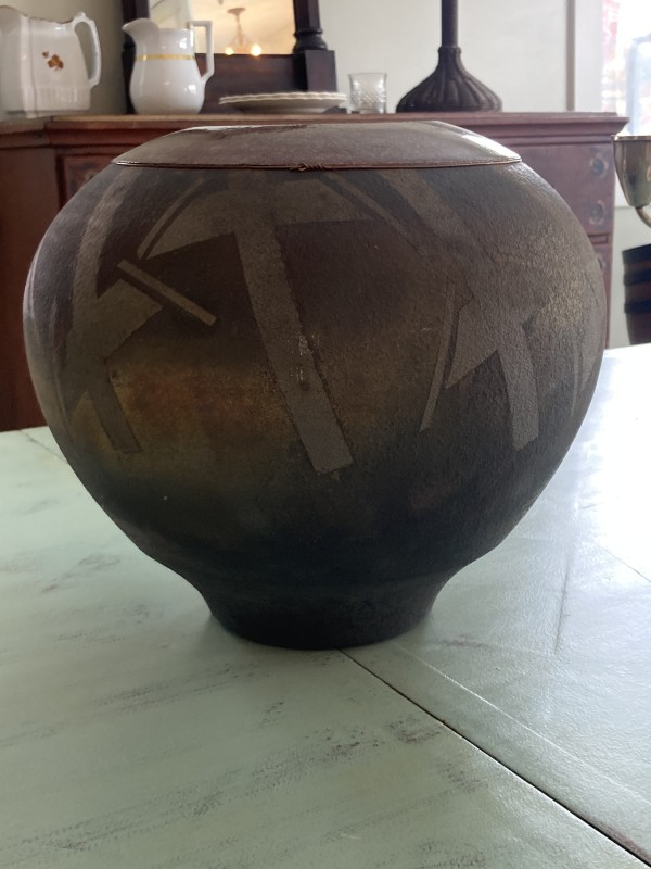 Large Raku pottery vase