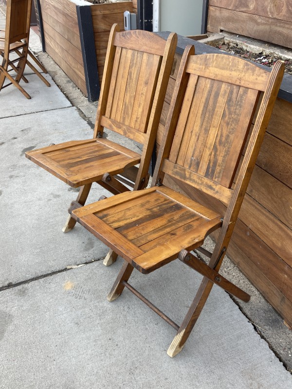 set of four vintage folding chairs