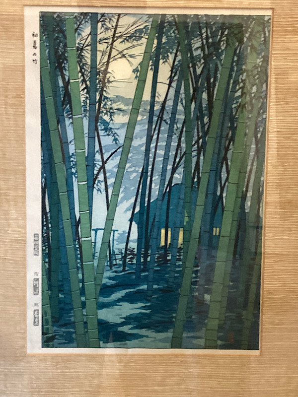 Framed Shiro Kasamatsu woodblock