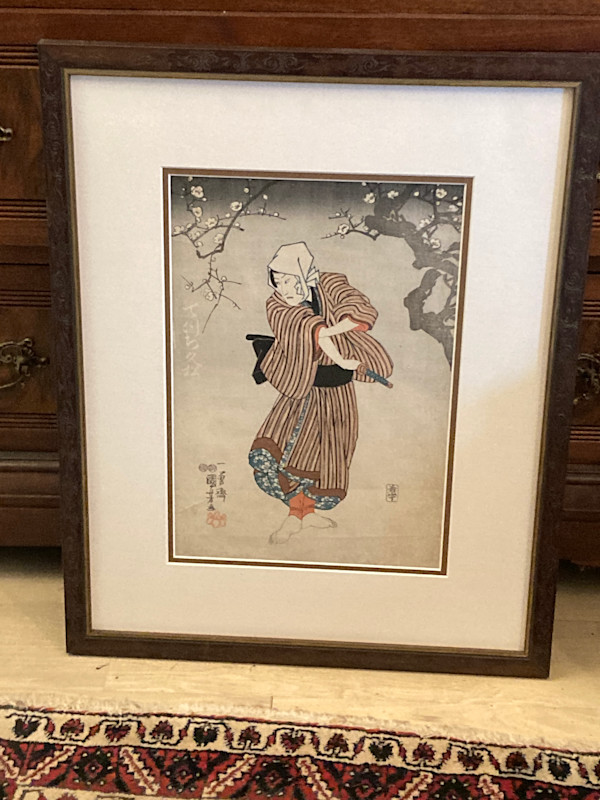 framed woodblock by Utagawa Kuniyoshi