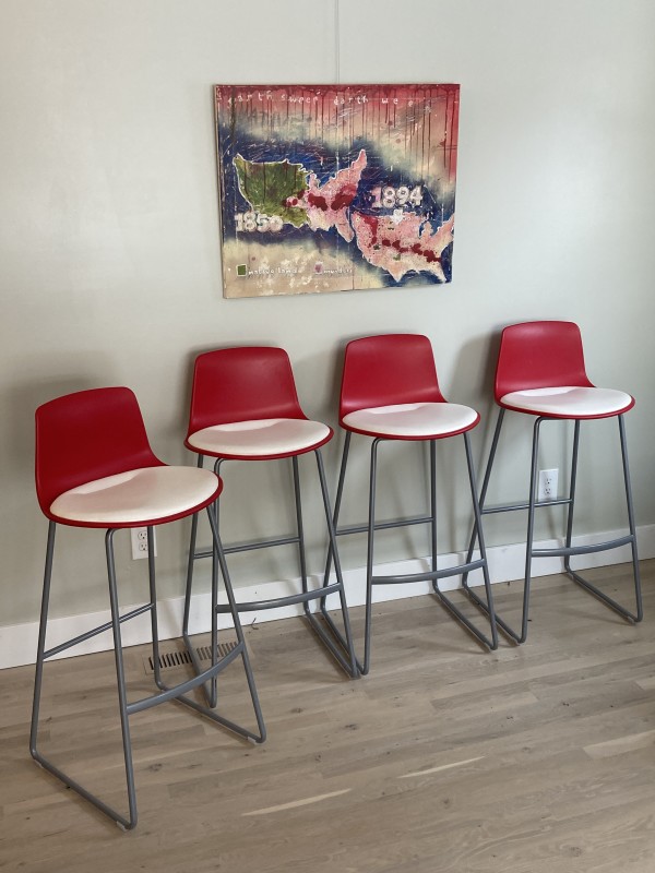 set of 4 Steelcase Coalesse barstools