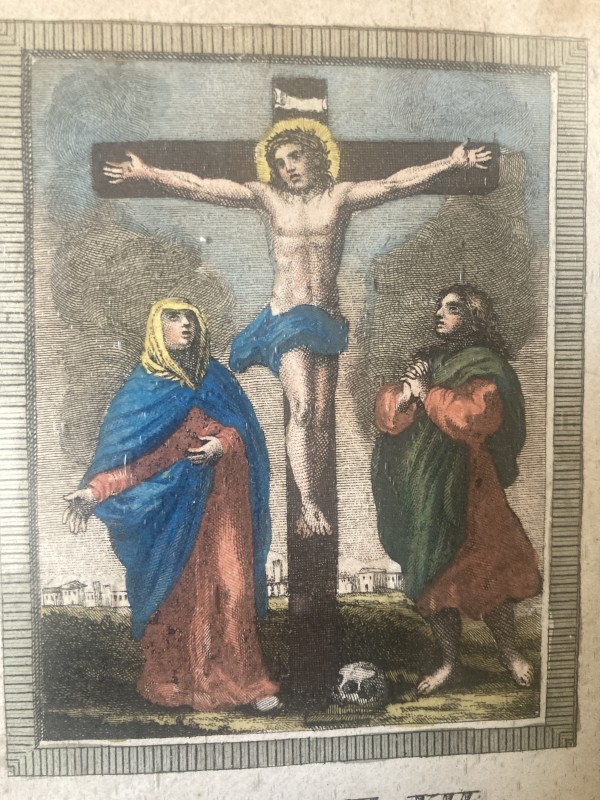 hand painted 1830's station of the cross