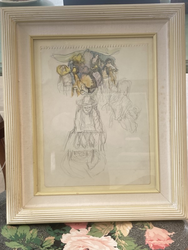 Framed original water color sketch by James Quentin Young
