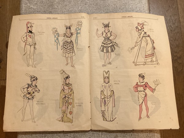 vintage  1875 Paris theater costume page