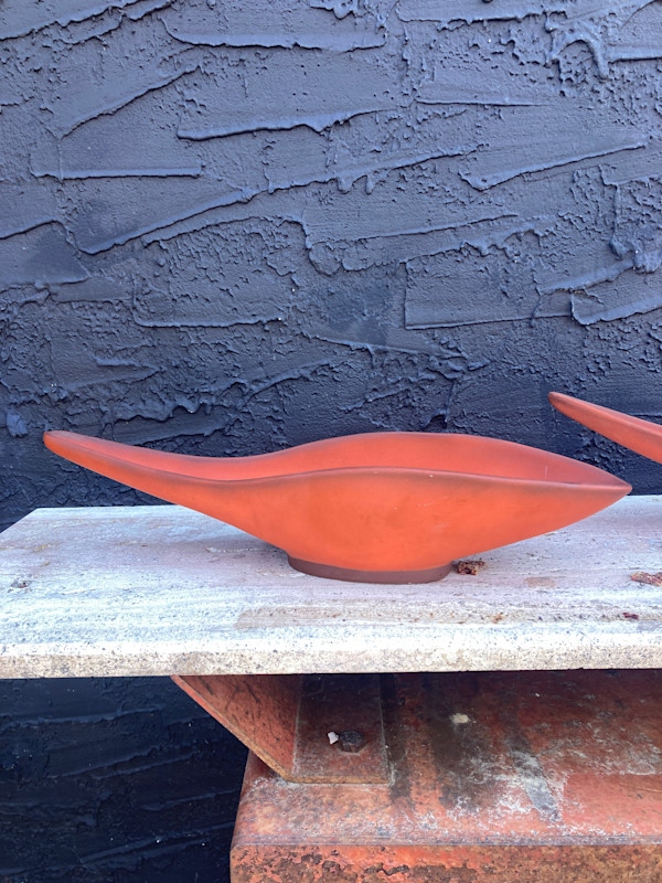 Brayton beach California mid century modern pottery oblong dish