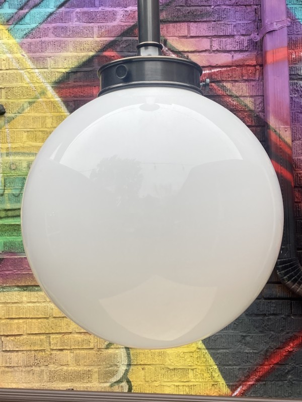 MCM glass ball pendant light fixture