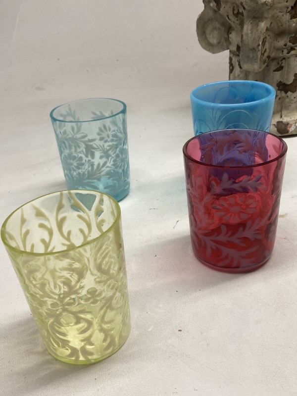 turn of the century ruby cased glass tumbler