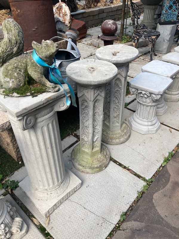 Garden cement  tall ornate column