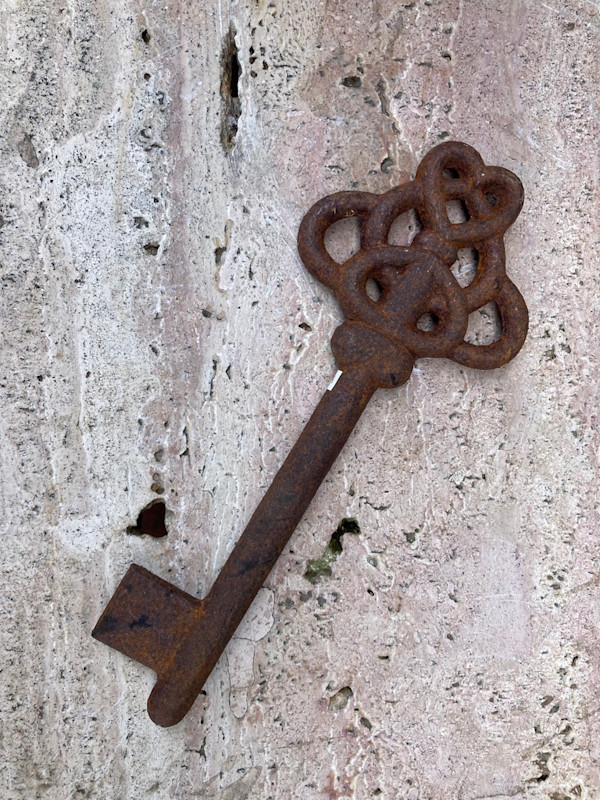 Large cast iron key