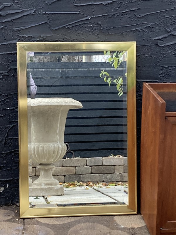 Beveled brass mirror