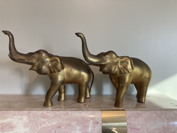 Large brass elephant