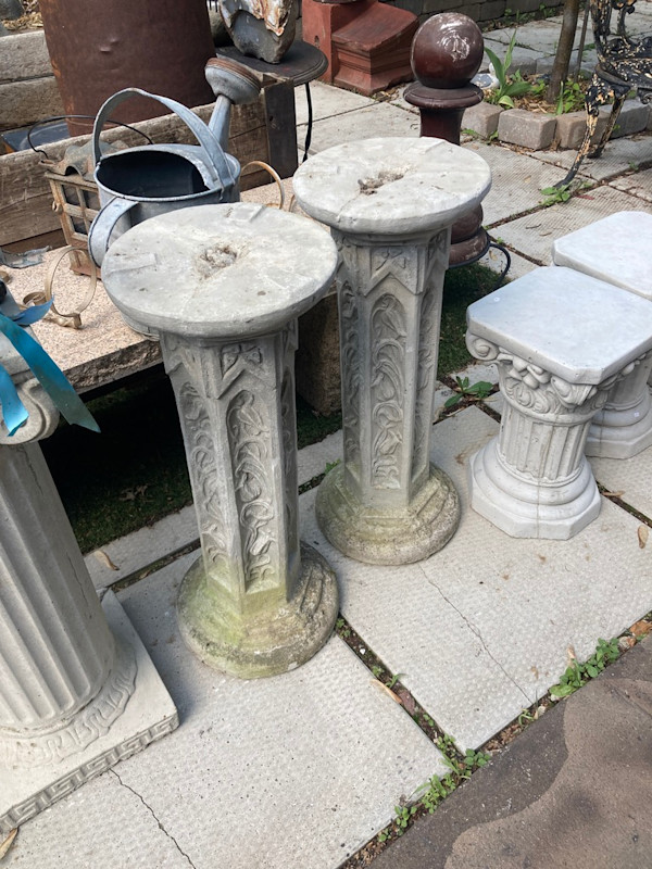 Garden cement  tall ornate column