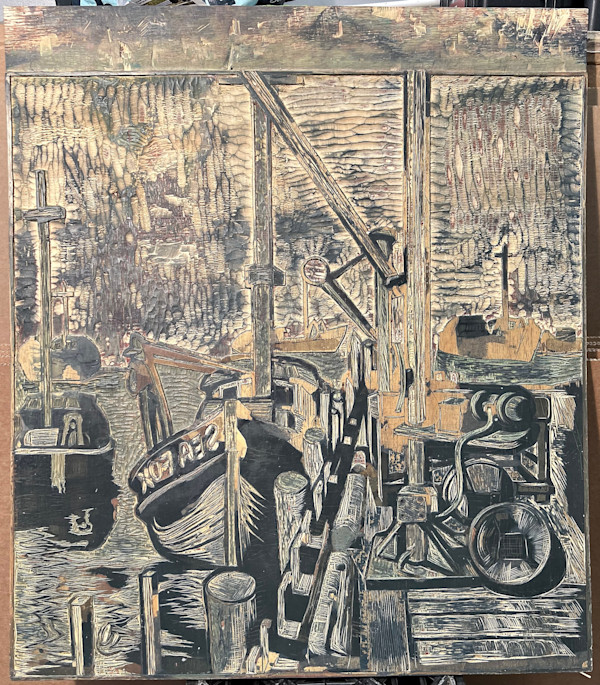 Sea Fox on an Evening Tide, woodblock by Don Gorvett, Image 1.