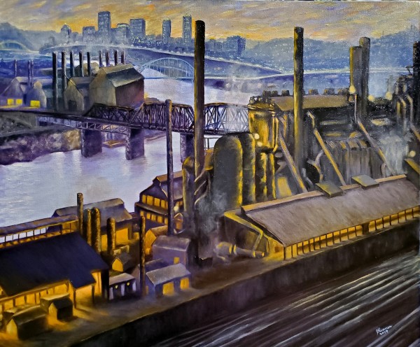 J & L Steel Mill Pittsburgh with the Hot Metal Bridge late 1970s-80s